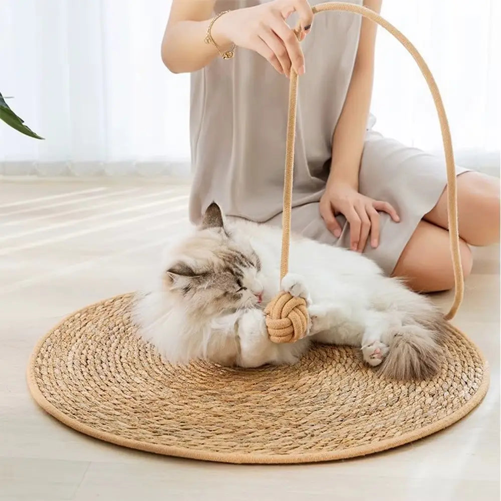 ZENRATTAN – LE TAPIS GRIFFOIR À CHAT NATUREL & RAFRAÎCHISSANT EN ROTIN 40 CM