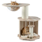 ARBRE À CHAT EN BOIS AVEC CAPSULE SPATIALE PANORAMIQUE