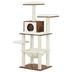 VeloursClimb – L’arbre à chat chic en bois au confort absolu 138 cm