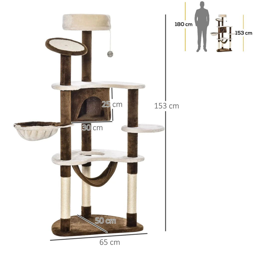 Arbre à chat Plush Haven – Le sanctuaire félin multi-plaisirs 153 cm