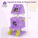 ARBRE À CHAT MONSTRE AVEC 2 NICHES ET JOUETS INTERACTIFS