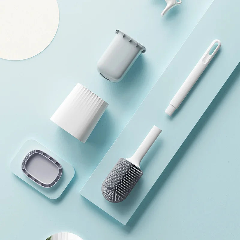 BROSSE WC FLEXIBLE EN SILICONE MURALE – HYGIÈNE PARFAITE & NETTOYAGE SANS EFFORT