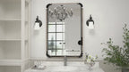 Grand miroir mural rond baroque avec motif en relief