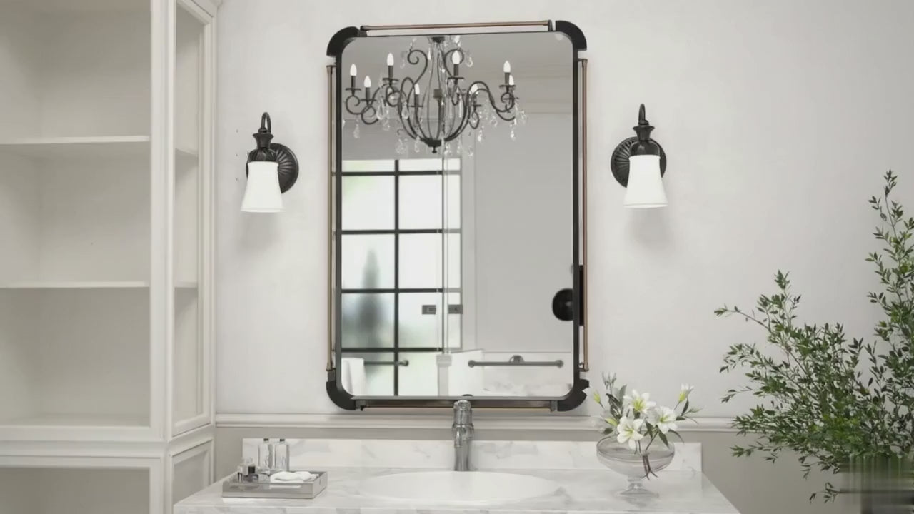 Grand miroir mural rond baroque avec motif en relief