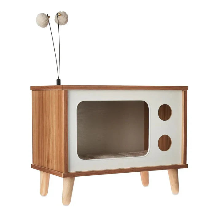 ARBRE À CHAT RÉTRO TÉLÉVISION