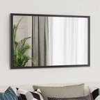 Miroir mural rectangulaire cadre noir en aluminium