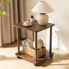 Table d’appoint carrée 2 niveaux en bambou