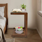 Table d’Appoint en Forme C avec Roulettes
