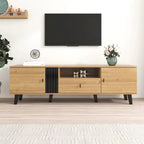 Meuble TV  bois & noir design moderne et contrasté
