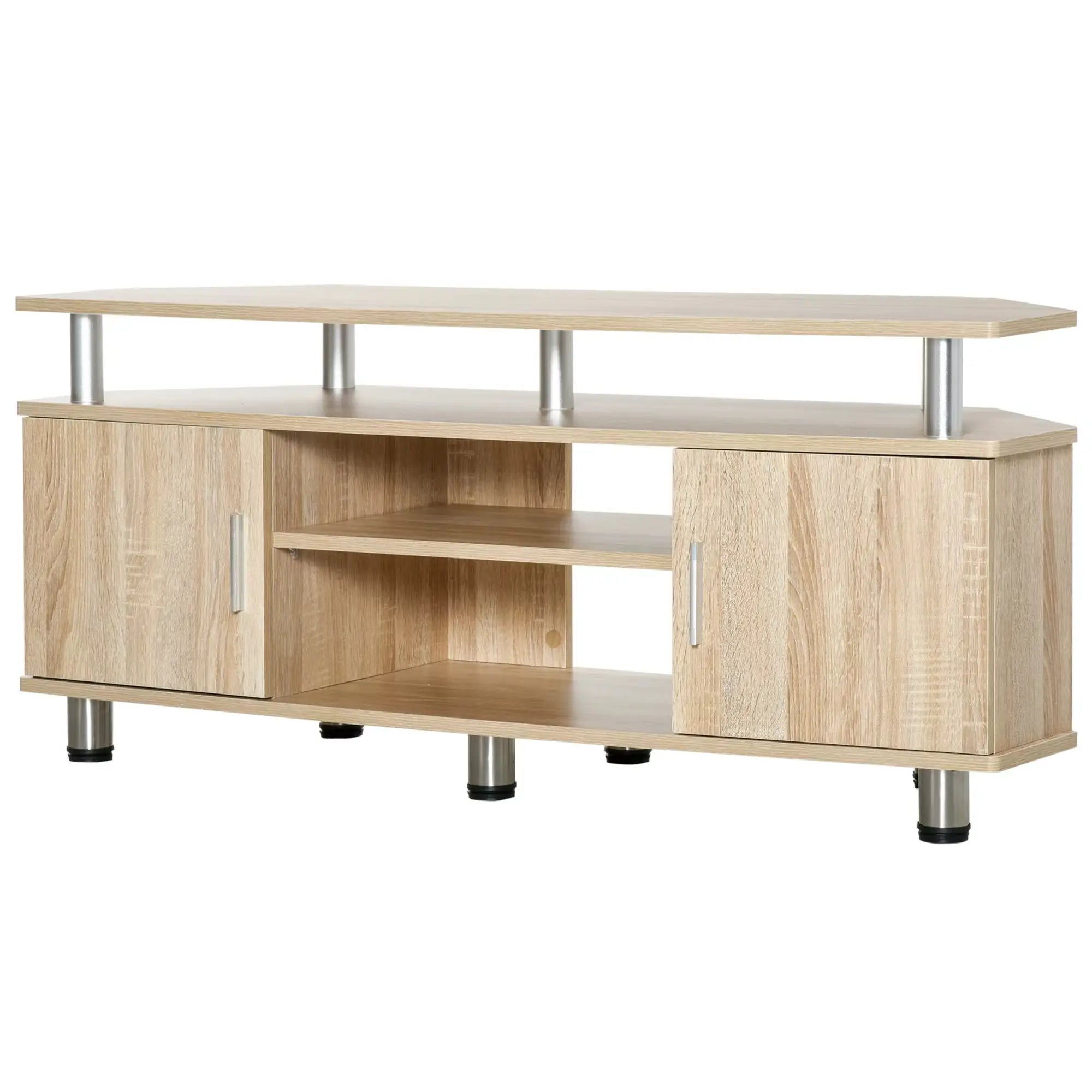 Meuble TV compact bois clair élégant