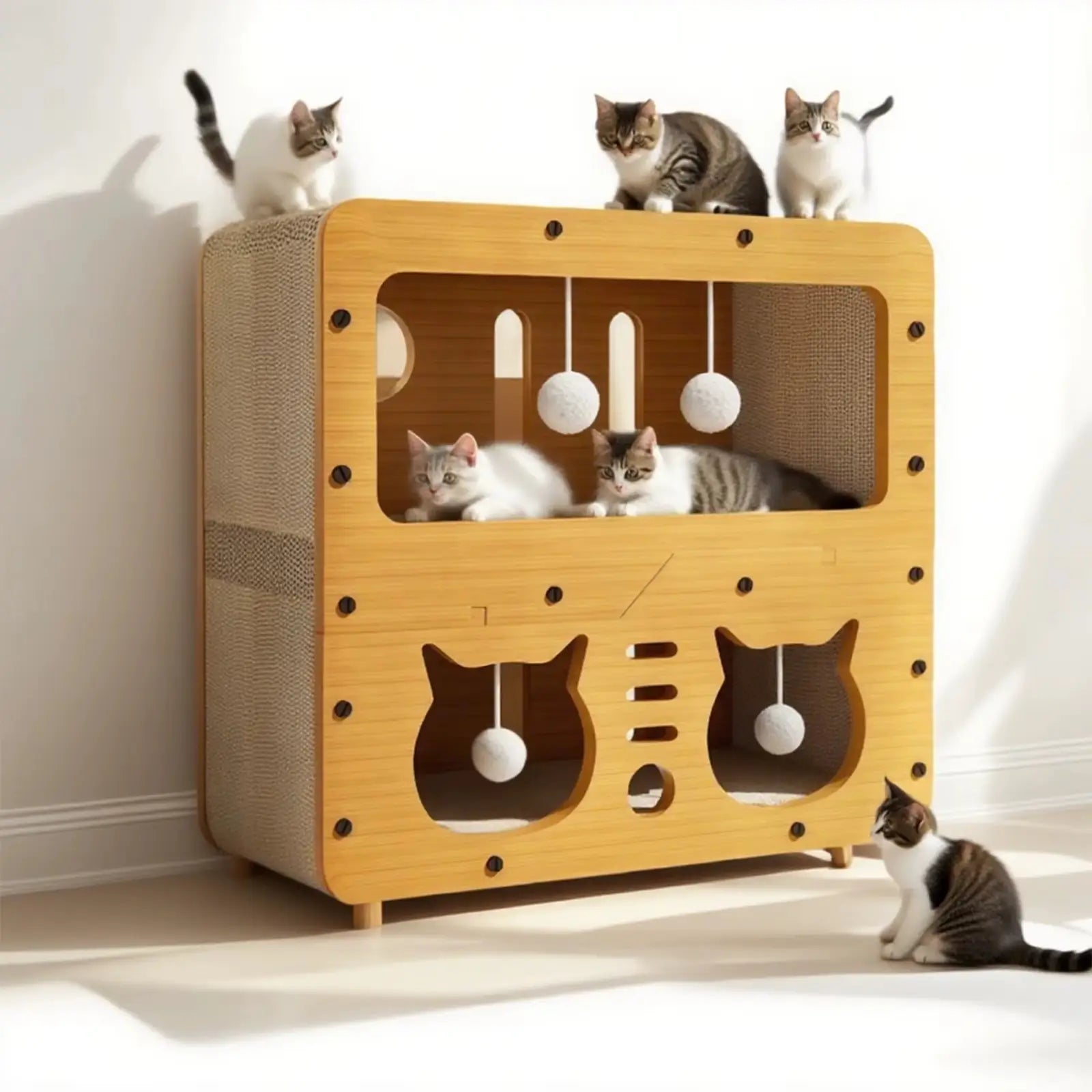 MAISON GRIFFOIR POUR CHAT 3 NIVEAUX – JEU, REPOS & BIEN-ÊTRE