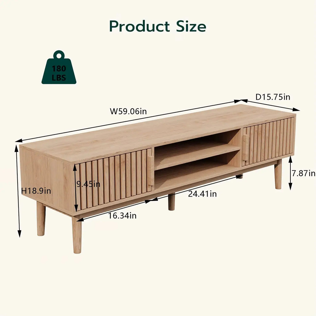 Meuble TV en bois  fonctionnel avec rangements