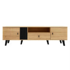 Meuble TV  bois & noir design moderne et contrasté