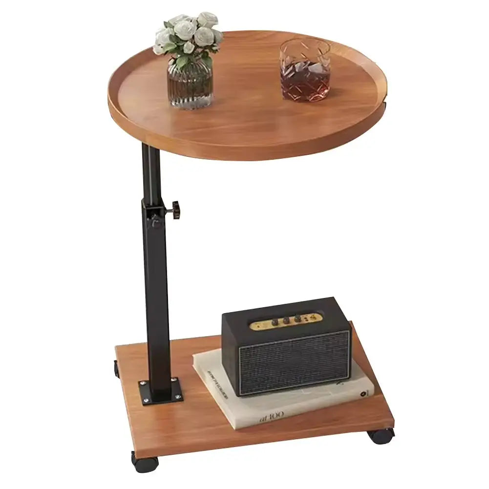 Table d'appoint Mobile ronde roulante à hauteur réglable