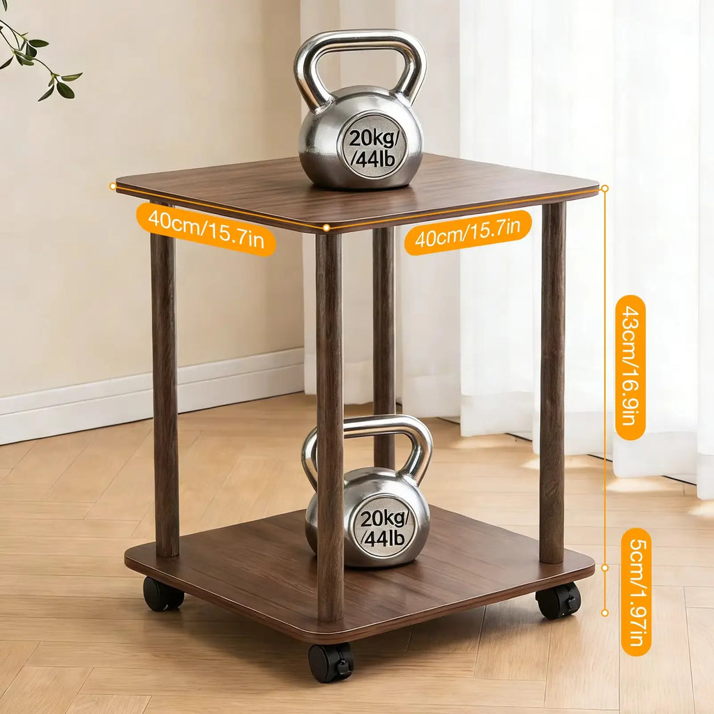 Table d’appoint carrée 2 niveaux en bambou