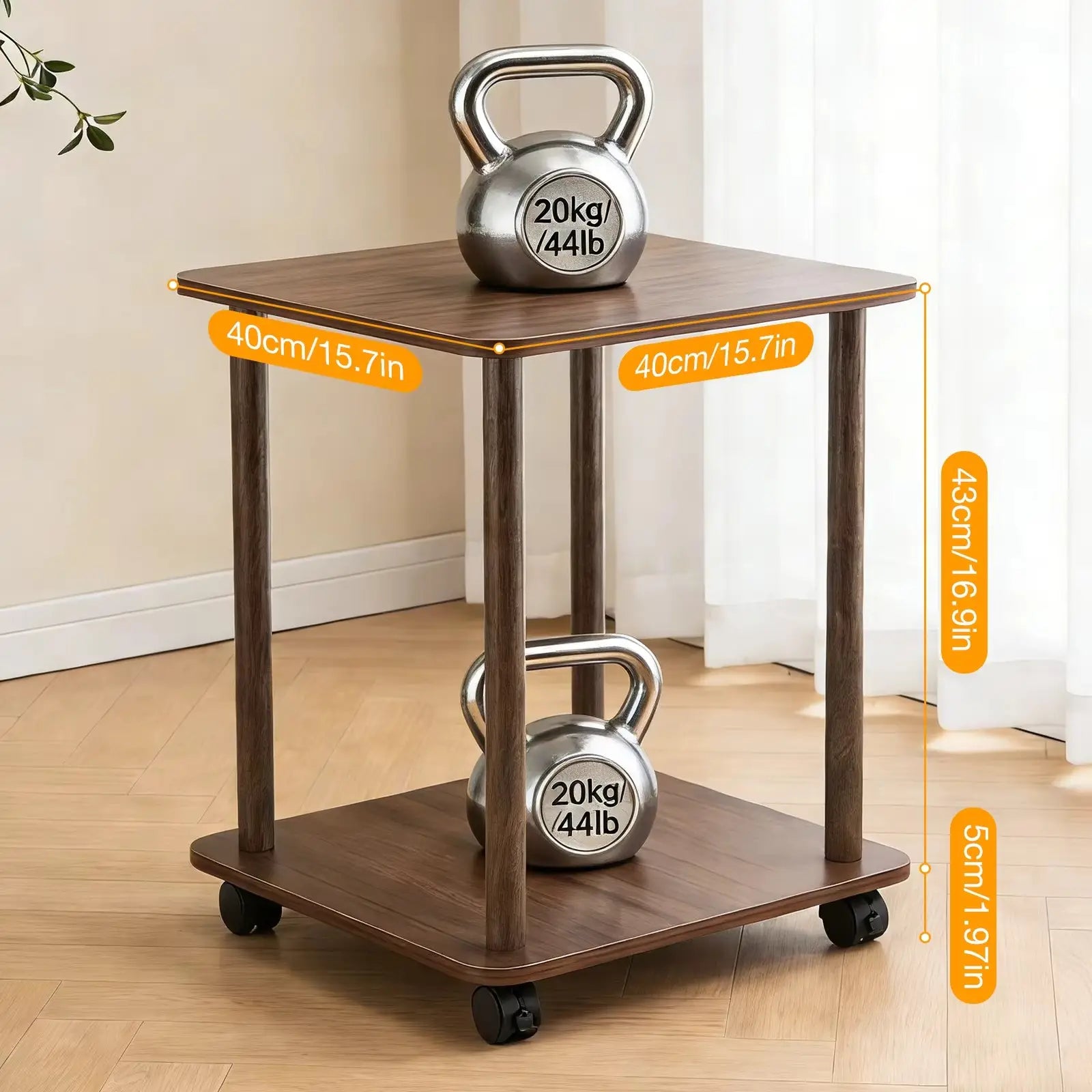 Table d’appoint carrée 2 niveaux en bambou