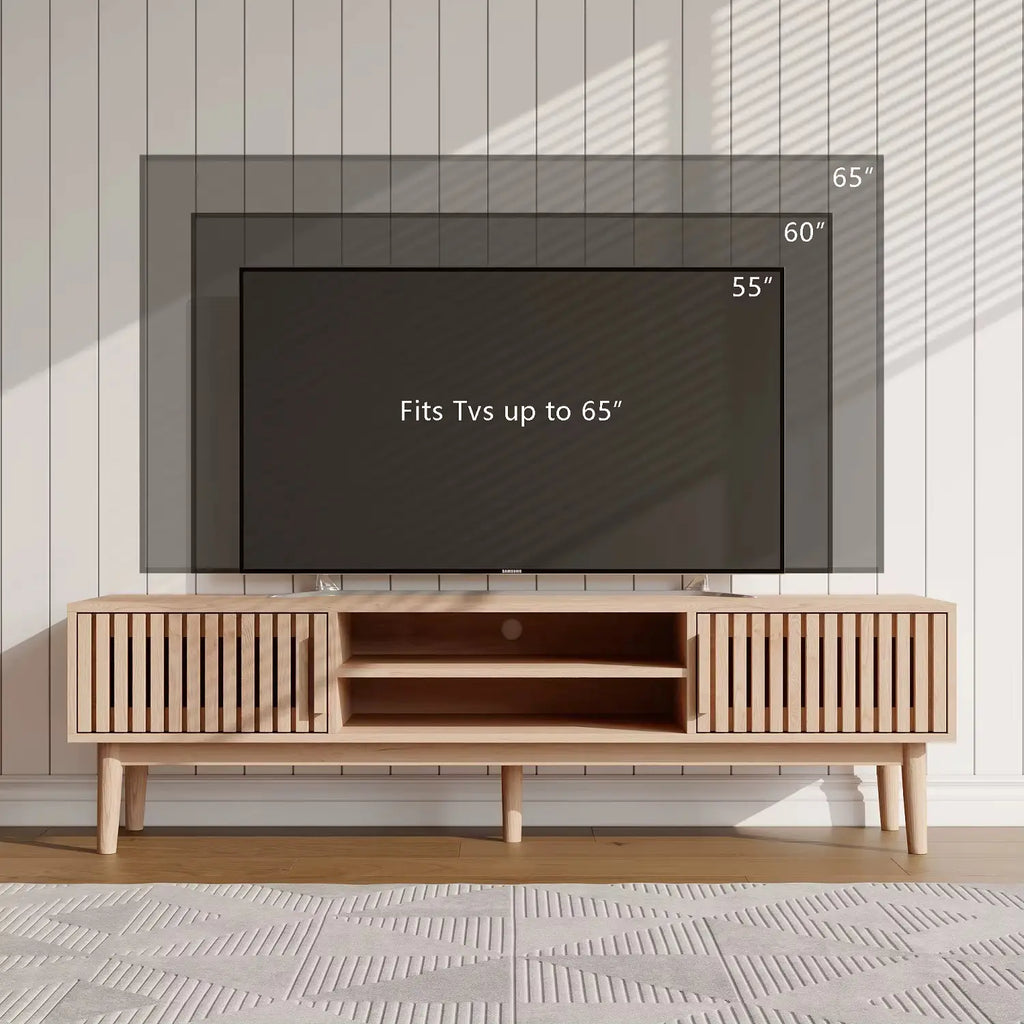 Meuble TV en bois  fonctionnel avec rangements