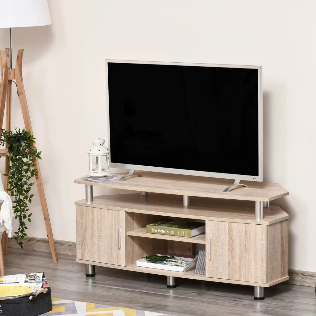 Meuble TV compact bois clair élégant