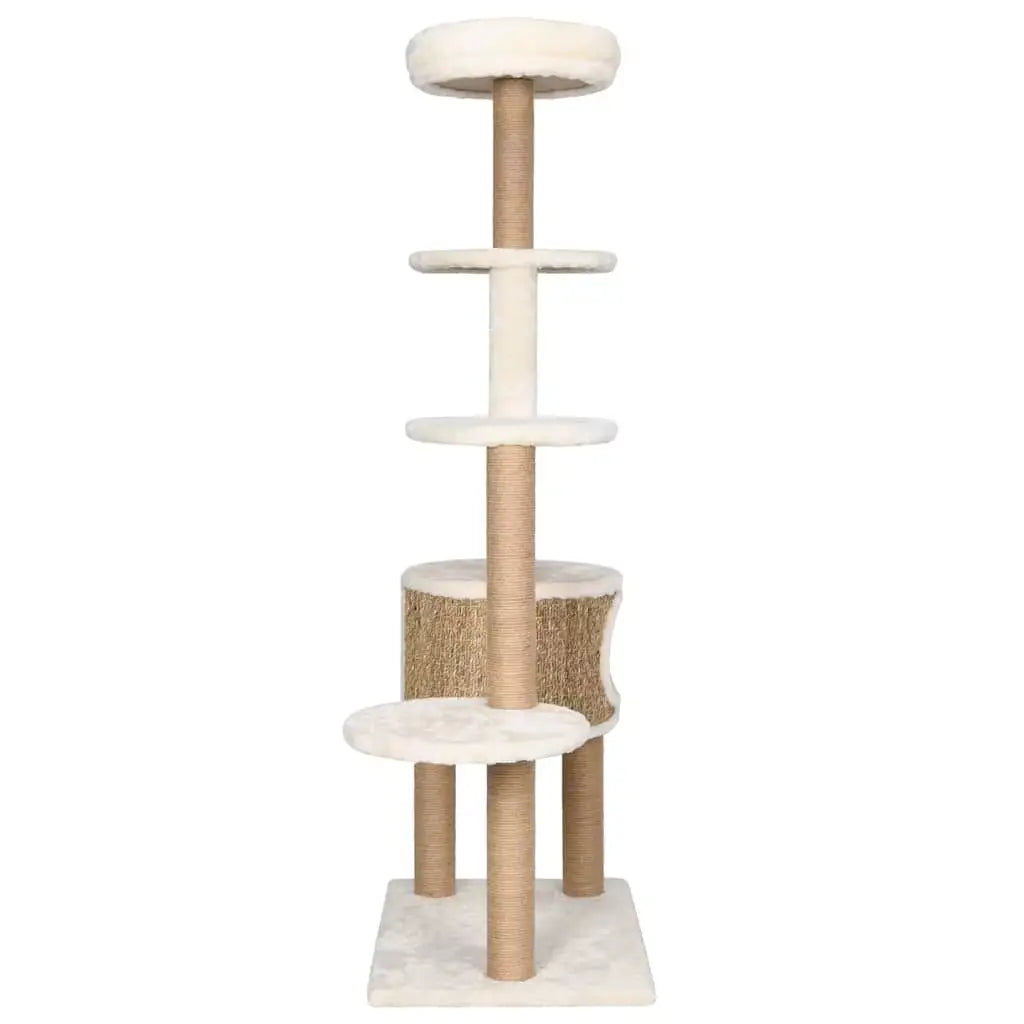 Veloura Tower – Arbre à Chat design en rotin et bois avec condo  148 cm