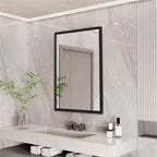 Miroir mural rectangulaire cadre noir en aluminium