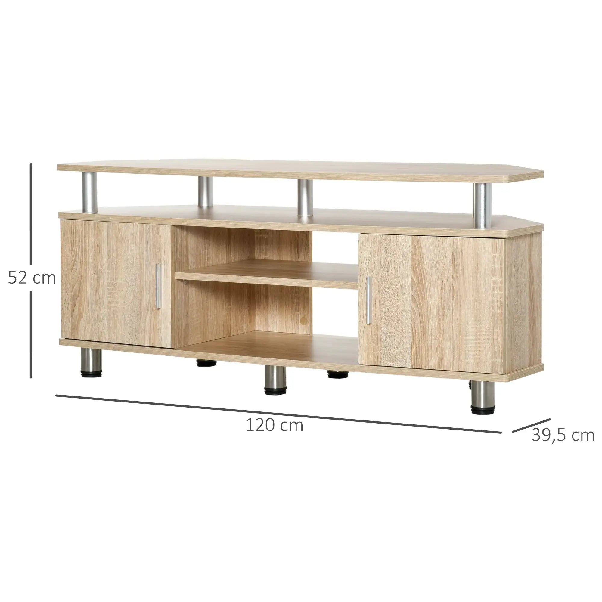 Meuble TV compact bois clair élégant