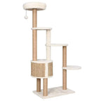Veloura Tower – Arbre à Chat design en rotin et bois avec condo  148 cm