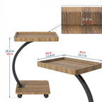 Table d’appoint roulante en Bois Massif Design compact et multifonction