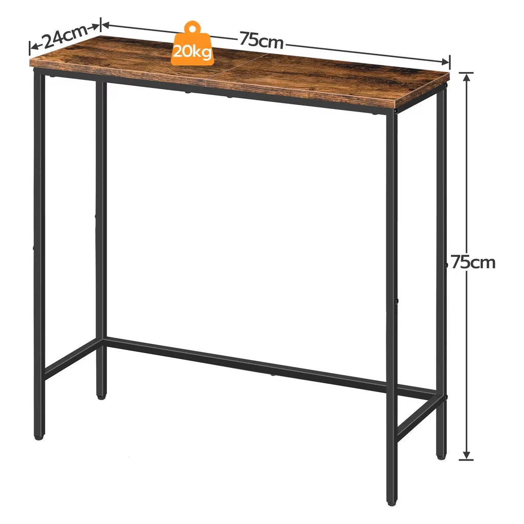 Table d’appoint Compacte avec Structure Métal, Idéale Couloir et Petits Espaces