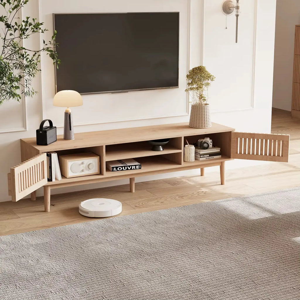 Meuble TV en bois  fonctionnel avec rangements