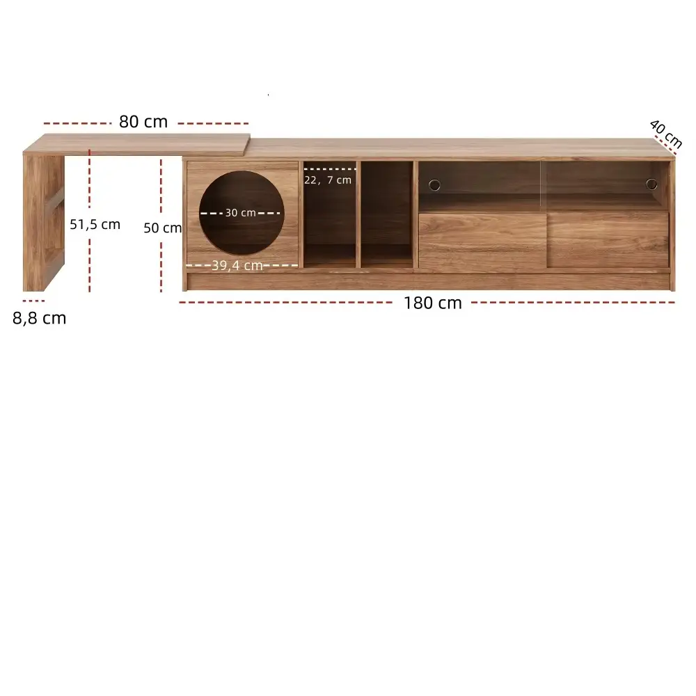 Meuble TV design avec niche pour chat original & fonctionnel