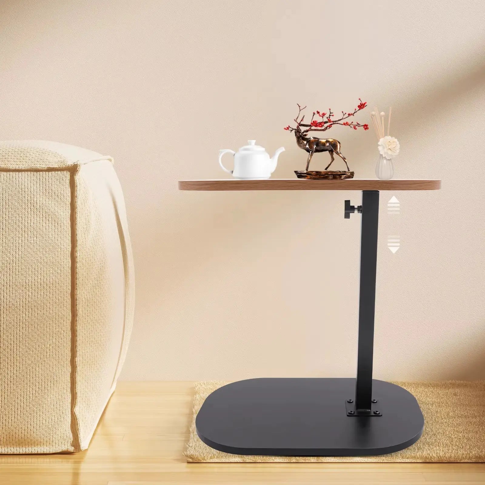 Table d’appoint relevable en C moderne et multifonction