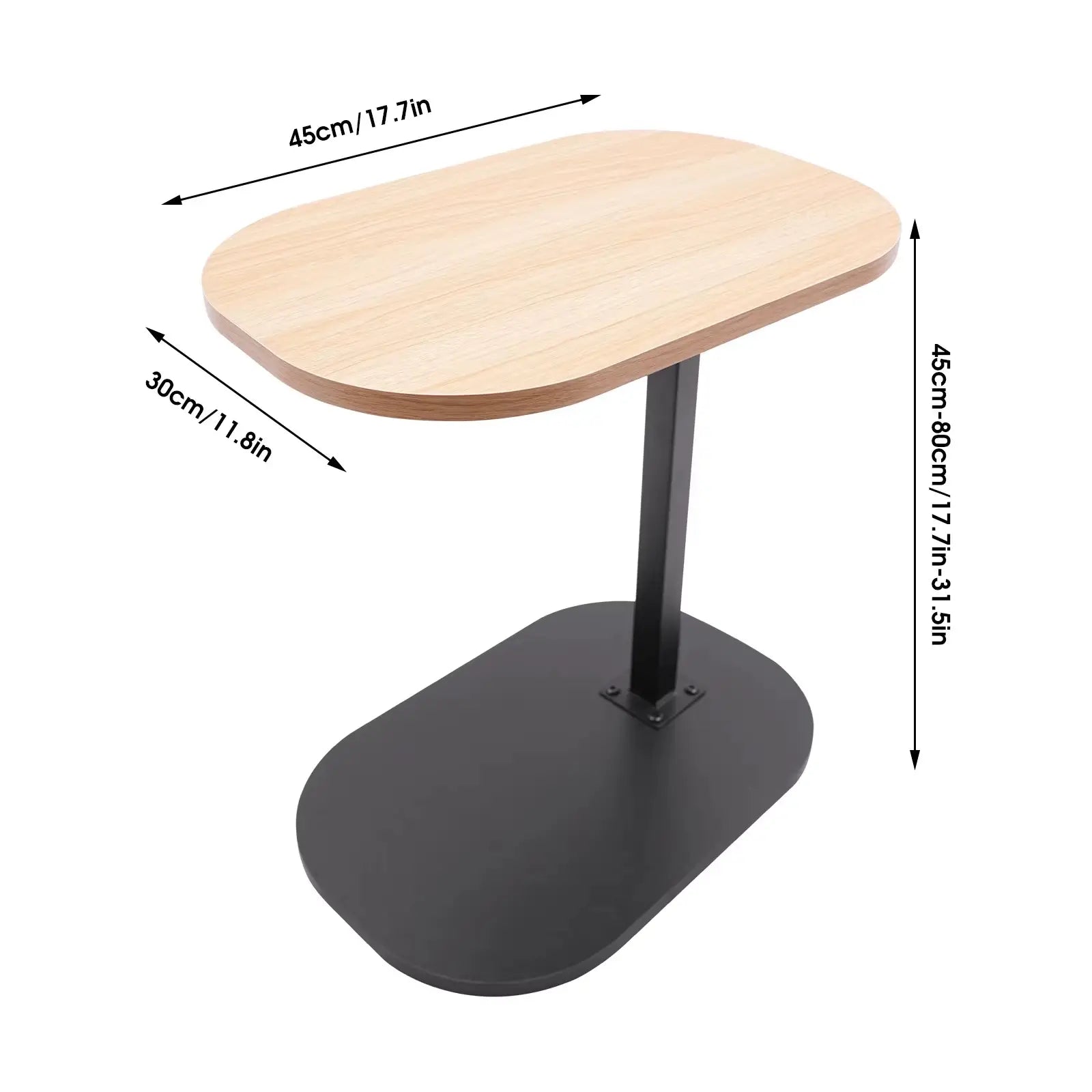 Table d’appoint relevable en C moderne et multifonction