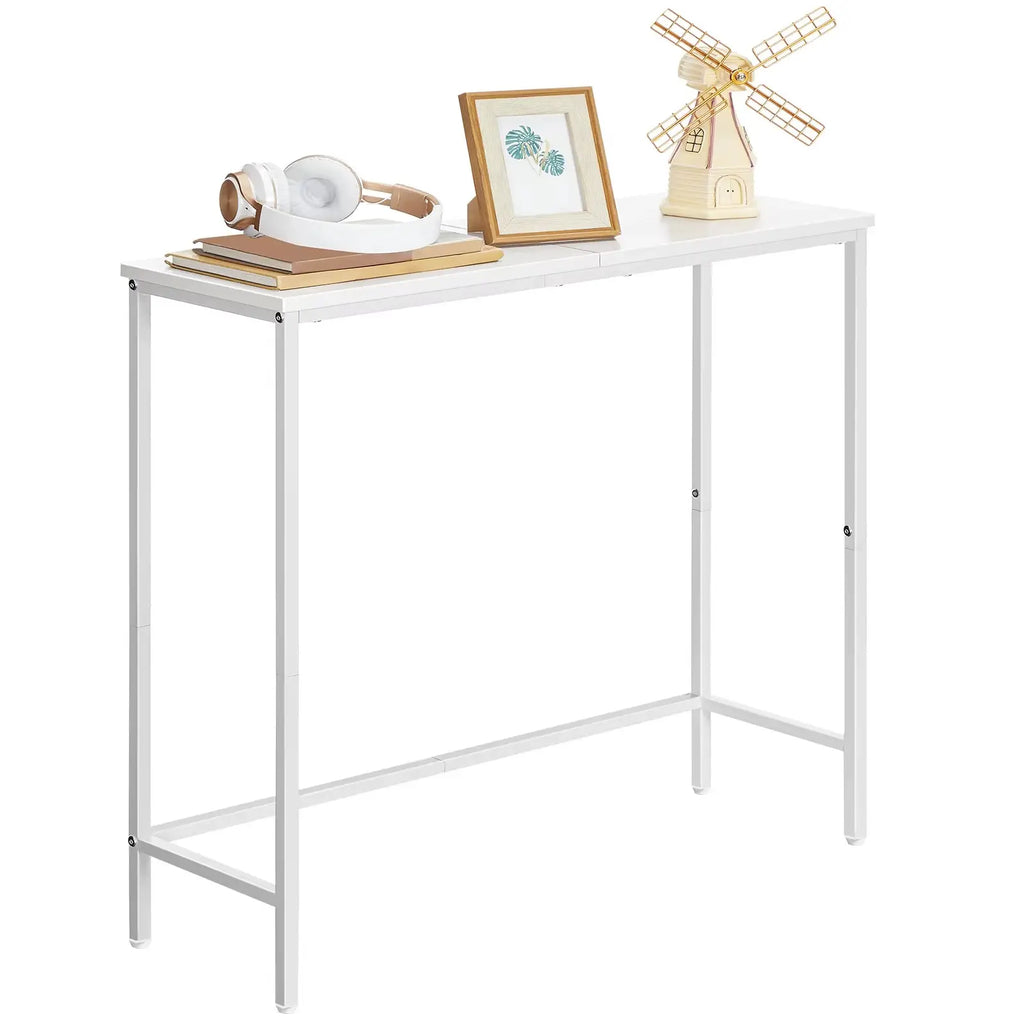 Table d’appoint Compacte avec Structure Métal, Idéale Couloir et Petits Espaces