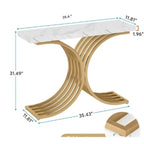 Table console effet marbre et métal doré