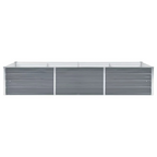 JARDINIÈRE SURÉLEVÉE DESIGN EN ACIER GALVANISÉ, ACIER GALVANISÉ, 240 X 80 X 45 CM, GRIS