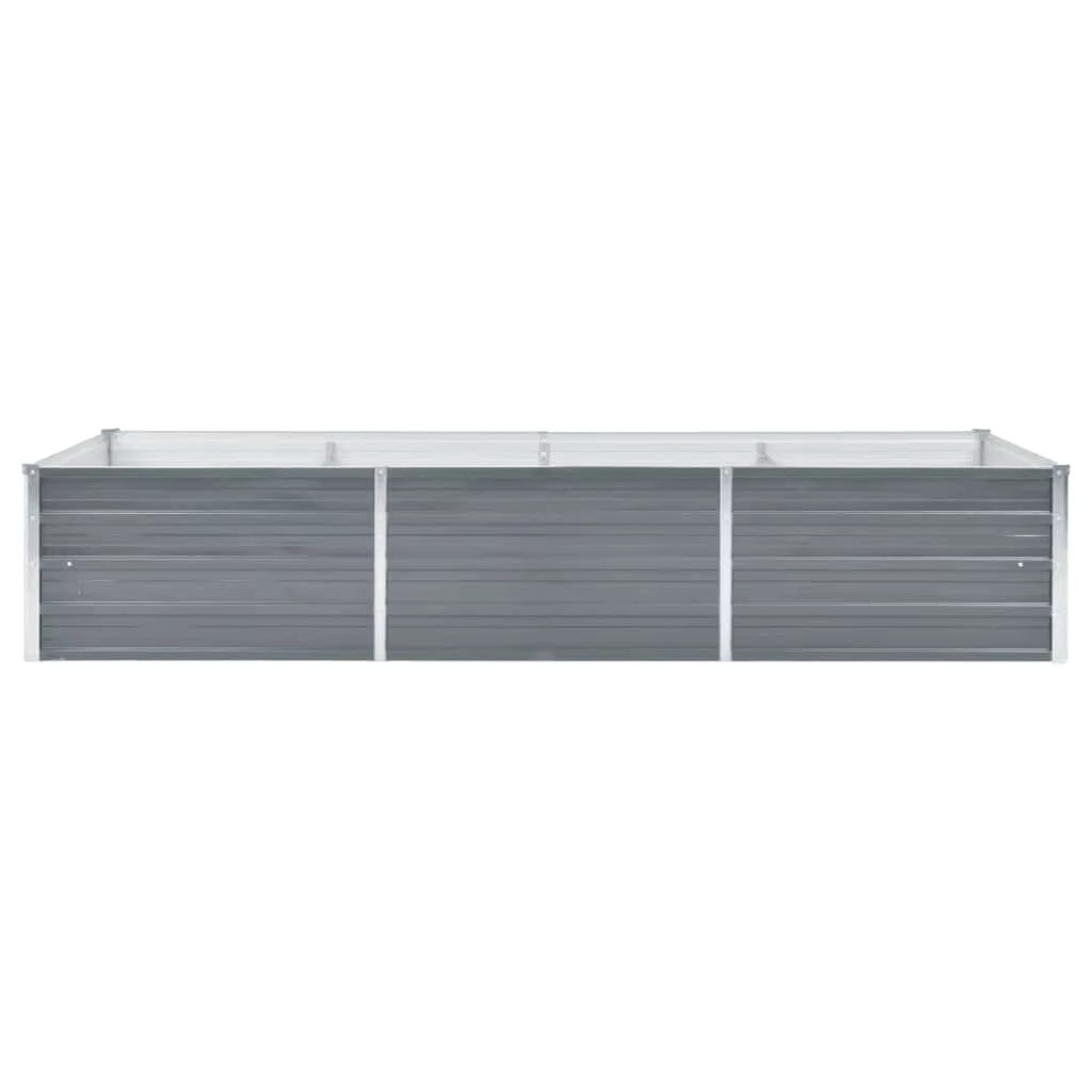 JARDINIÈRE SURÉLEVÉE DESIGN EN ACIER GALVANISÉ, ACIER GALVANISÉ, 240 X 80 X 45 CM, GRIS