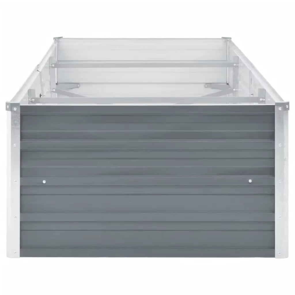 JARDINIÈRE SURÉLEVÉE DESIGN EN ACIER GALVANISÉ, ACIER GALVANISÉ, 240 X 80 X 45 CM, GRIS