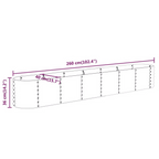 JARDINIÈRE SURÉLEVÉE DESIGN EN ACIER GALVANISÉ, 260 X 40 X 36 CM – POTAGER PREMIUM