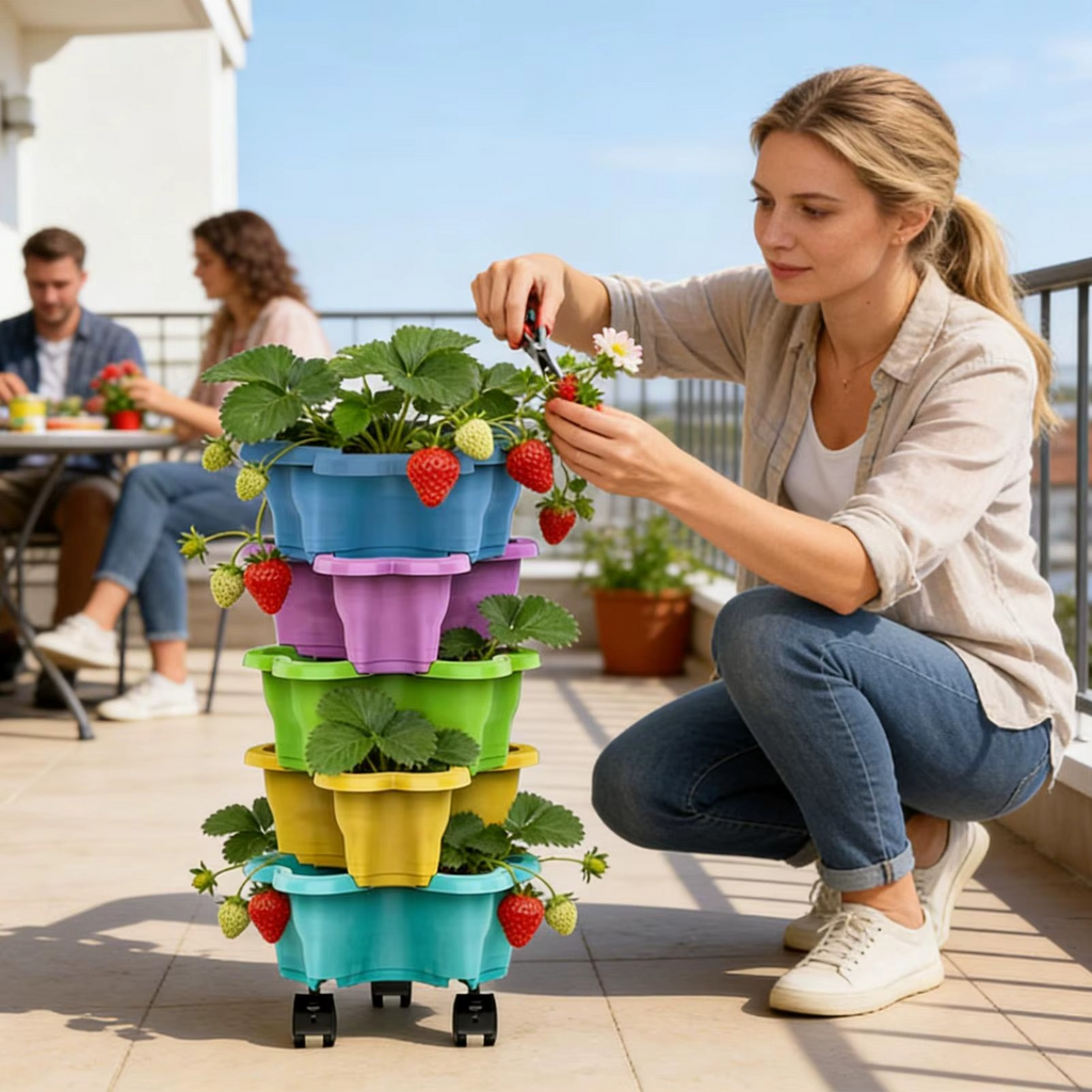 LOTX5 POTS DE FLEURS EMPILABLE STACK PLANT  – JARDIN VERTICAL OPTIMISÉ