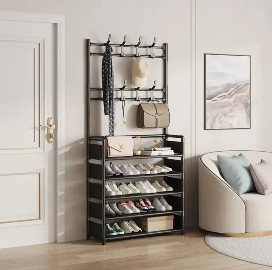 MEUBLE À CHAUSSURES & PORTE-MANTEAUX MULTIFONCTION – RANGEMENT COMPLET POUR L'ENTRÉE